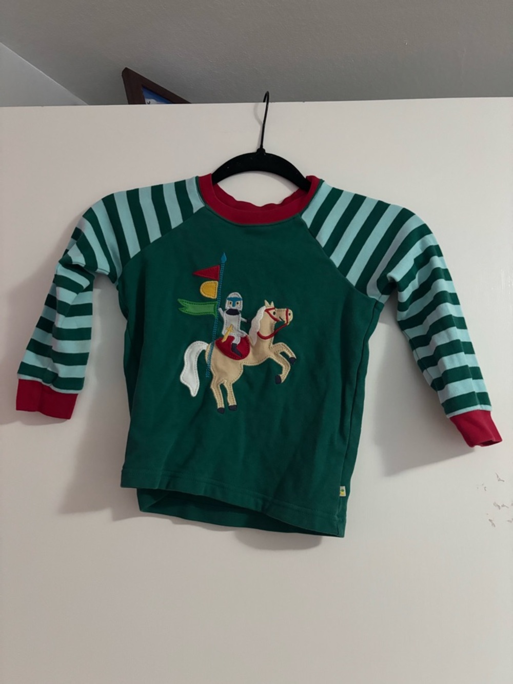 Kids Green Knight Horse Graphic Long-Sleeve Top